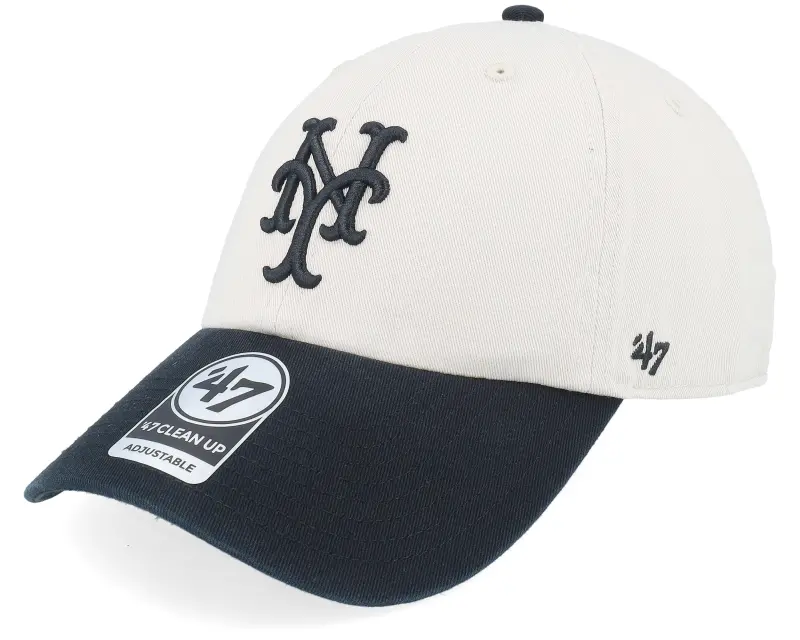 47 Brand New York Mets Two Tone Clean Up Bone/Black Dad Cap online