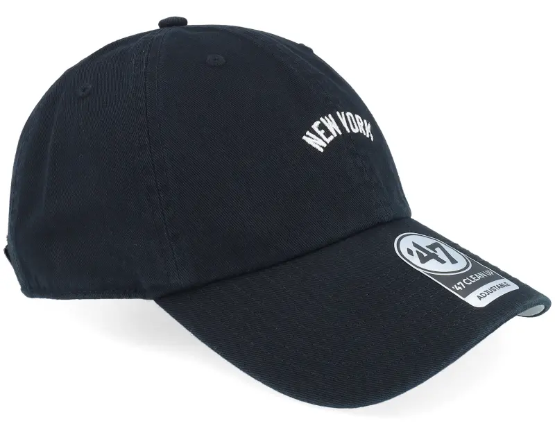 47 Brand New York Yankees Base Runner Script Clean Up Black Dad Cap online