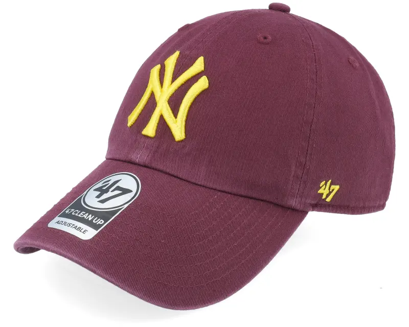 47 Brand New York Yankees Clean Up Dark Maroon/Yellow Dad Cap online