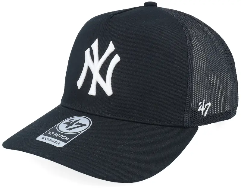 47 Brand New York Yankees Mesh Hitch Black/White A-frame Trucker online