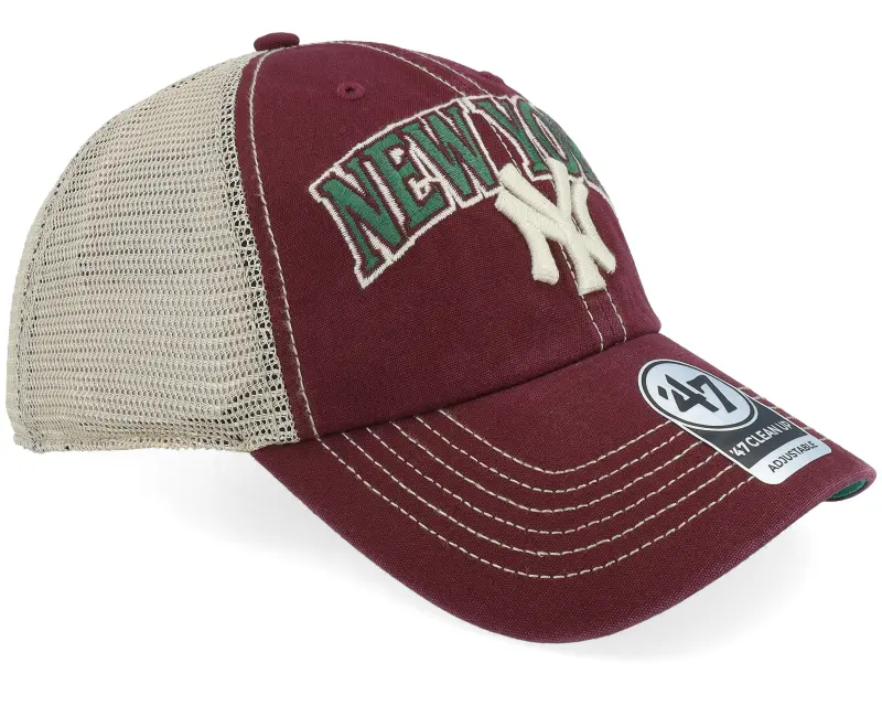 47 Brand New York Yankees Tuscaloosa Clean Up Dark Maroon Trucker online