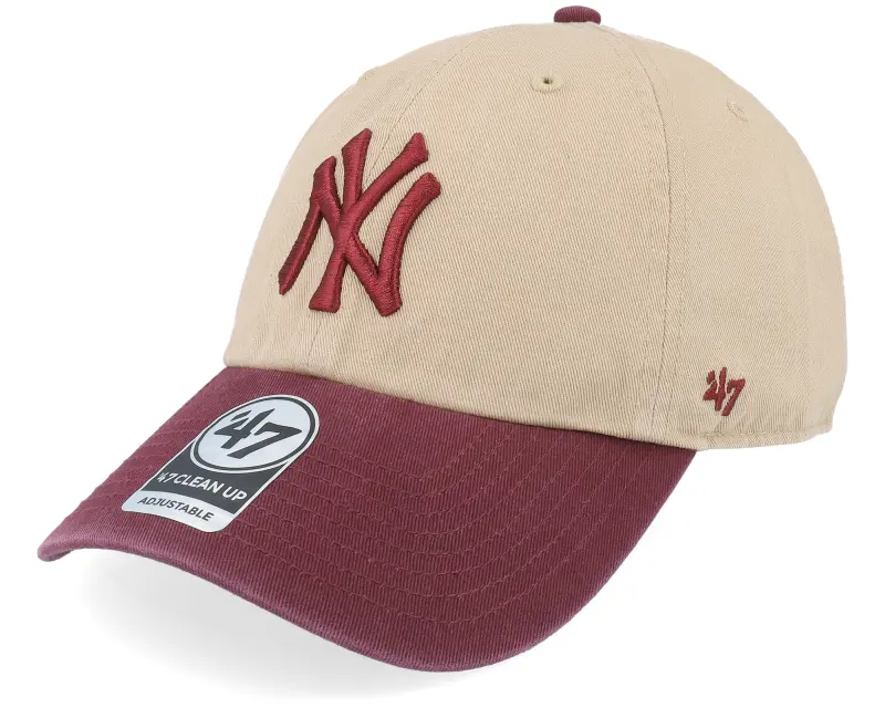 47 Brand New York Yankees Two Tone Clean Up Khaki/Maroon Dad Cap online
