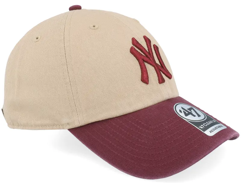 47 Brand New York Yankees Two Tone Clean Up Khaki/Maroon Dad Cap online