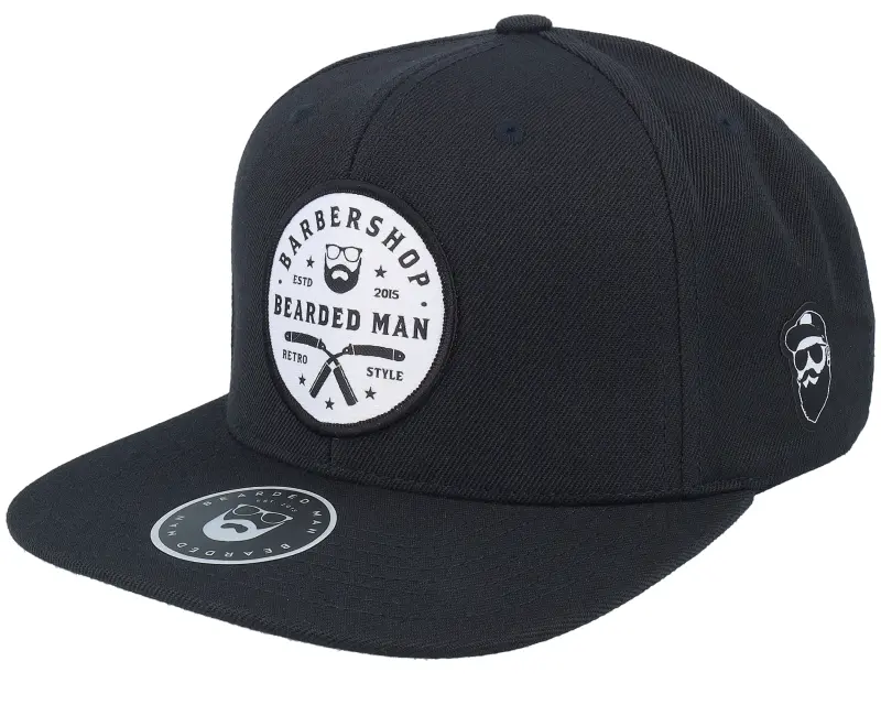 Bearded Man Barber Shop Retro Style Black Snapback online