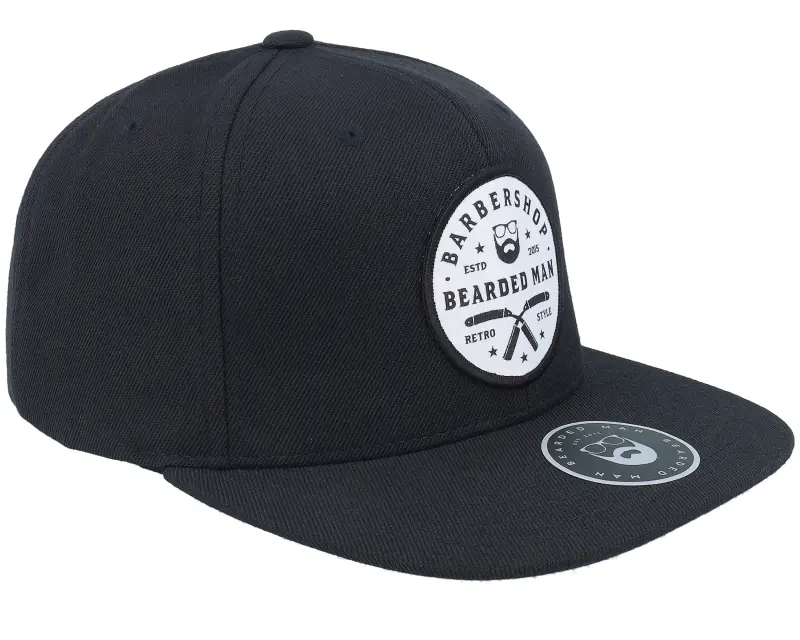 Bearded Man Barber Shop Retro Style Black Snapback online