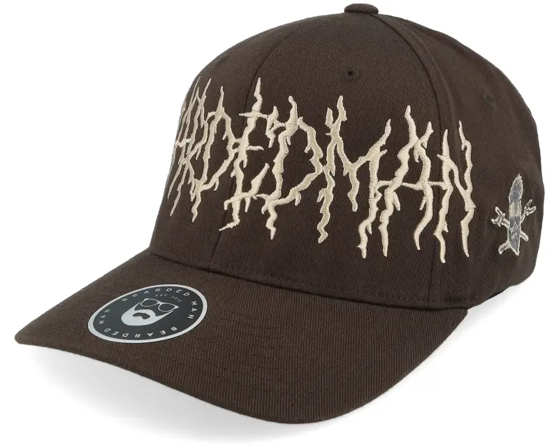 Bearded Man Big Death Metal Logo Wooly Combed Brown Flexfit online