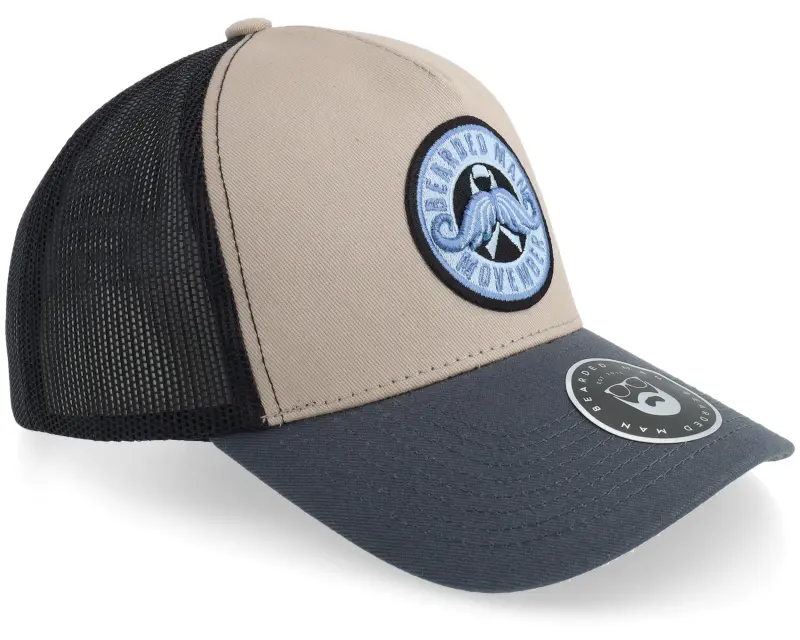 Bearded Man Movember 2025 Light Grey/Black/Charcoal A-frame Trucker online