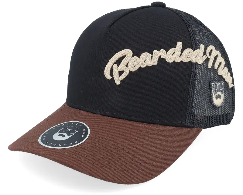 Bearded Man Side Arch 3d Logo Black/Brown A-frame Trucker online