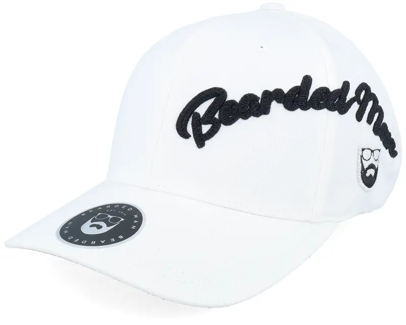 Bearded Man Side Arch 3d Logo Black Wooly Combed White Flexfit online