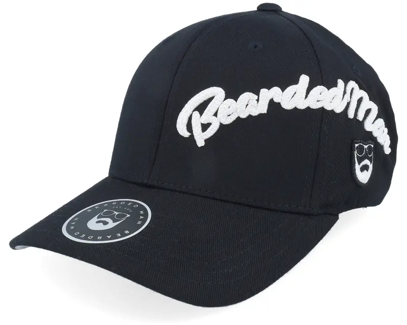 Bearded Man Side Arch 3d Logo White Wooly Combed Black Flexfit online