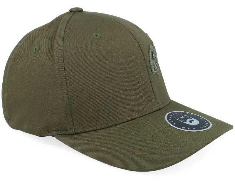 Bearded Man Side Arch 3d Logo Wooly Combed Olive Flexfit online