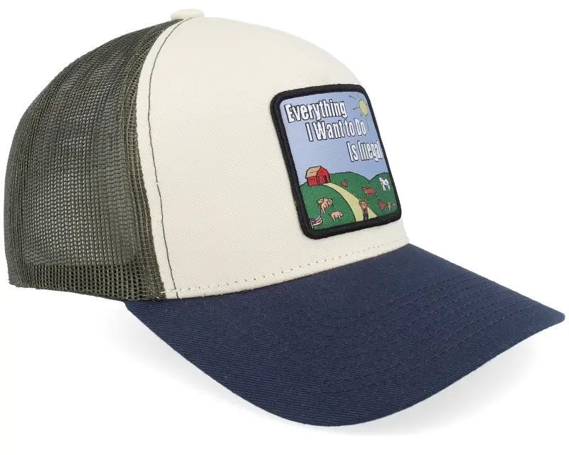 BOOM Just A Jocke Quote Patch Stone/Olive/Navy A-frame Trucker online