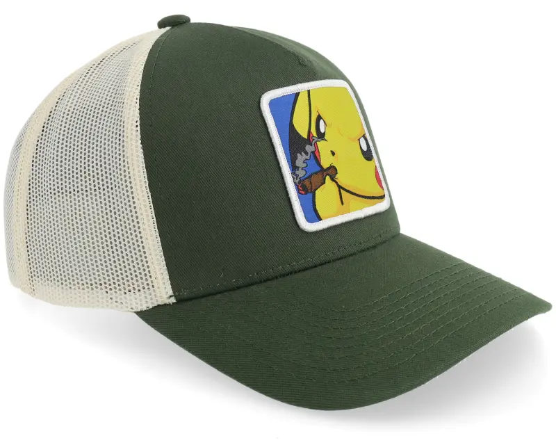 BOOM Poke Smoke Patch Dark Green/Stone A-frame Trucker online