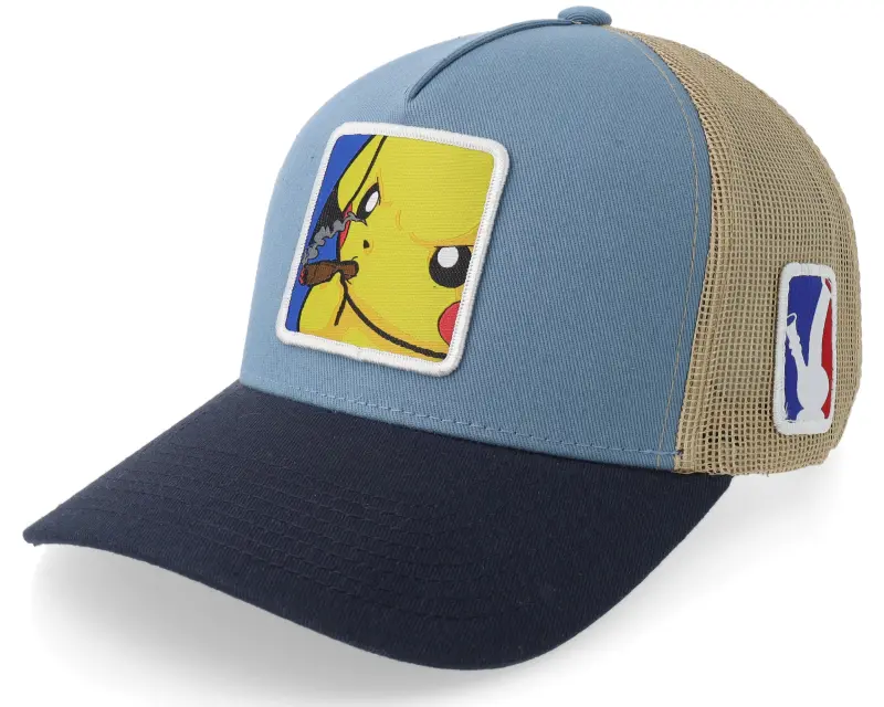 BOOM Poke Smoke Patch Light Blue/Khaki/Navy A-frame Trucker online