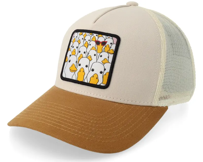 BOOM Silliest Goose Patch Canvas Beige/Stone/Caramel A-Frame Trucker online