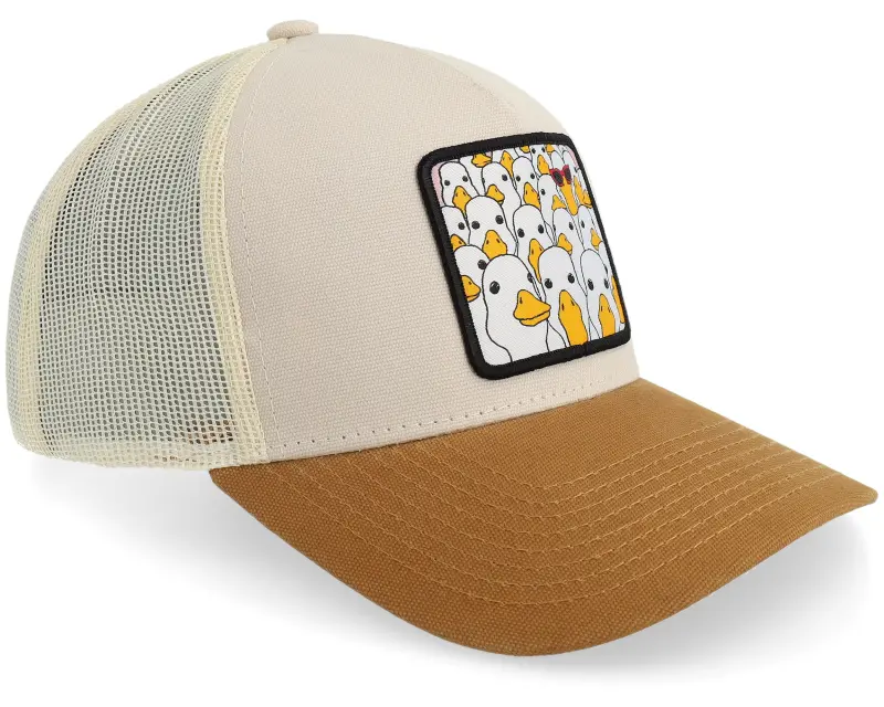 BOOM Silliest Goose Patch Canvas Beige/Stone/Caramel A-Frame Trucker online