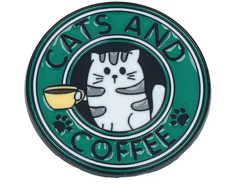 Cap Pins Cats And Coffee Metal Enamel Pin online