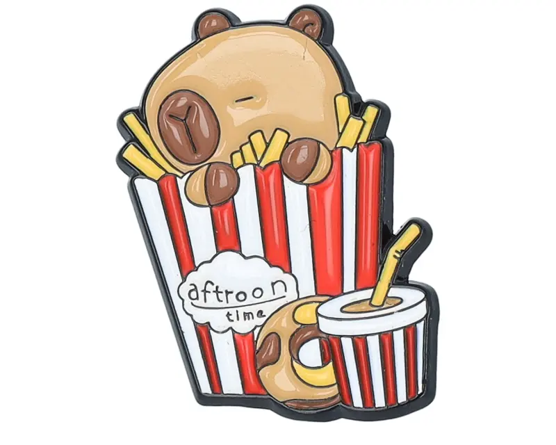 Cap Pins Cute Capybara Fries Metal Enamel Pin online