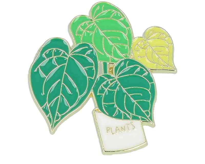 Cap Pins Heart Leaves Plant Metal Enamel Pin online