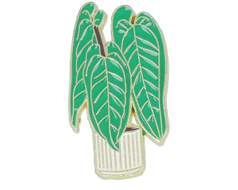 Cap Pins Long Leaves Plant Metal Enamel Pin online
