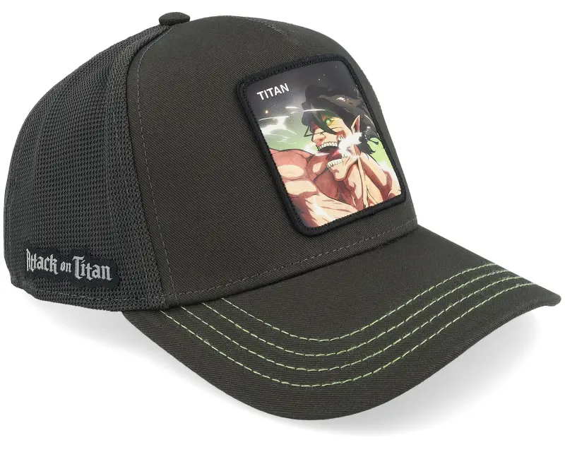 Capslab Attack on Titan Squate Patch Vintage Black A-frame Trucker online