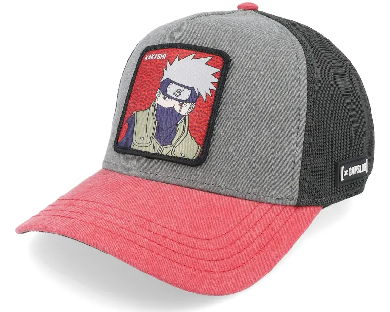 Capslab Naruto Kakashi Grey/Red/Black A-frame Trucker online