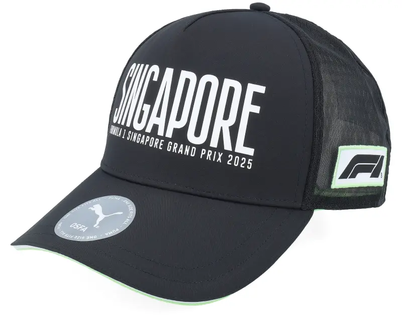 Formula One F1 Logo 25 Race Special Singapore Puma Black A-Frame Trucker online