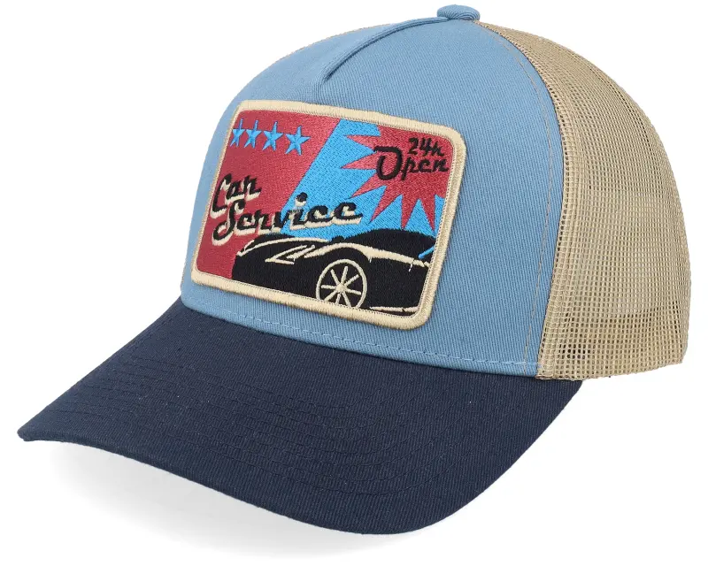 Iconic Car Service Sign Light Blue/Khaki/Navy A-frame Trucker online