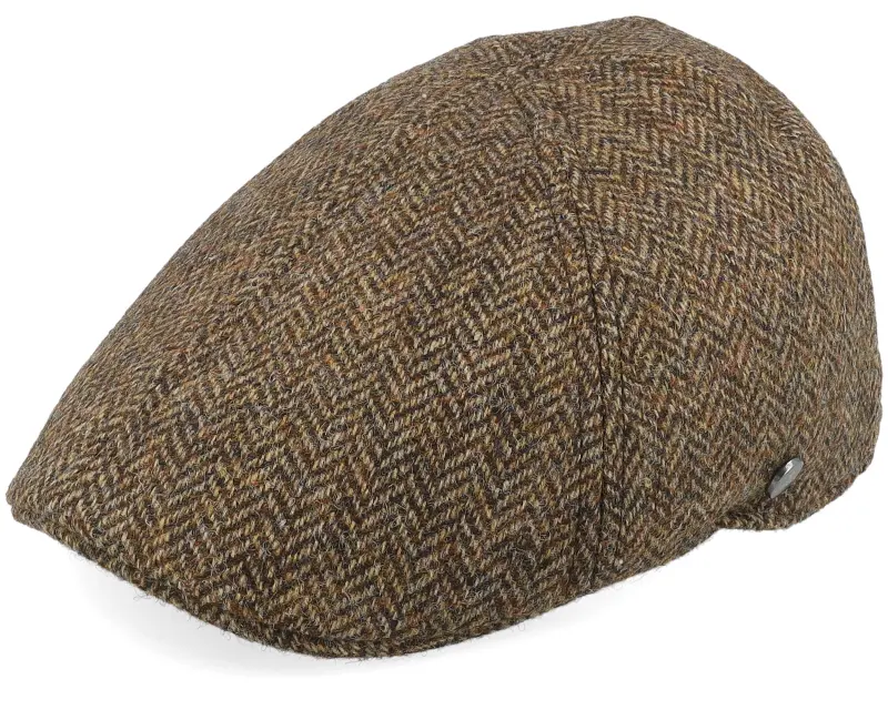 Lierys Duck Cap Wool Cognac Herringbone Flat Cap online