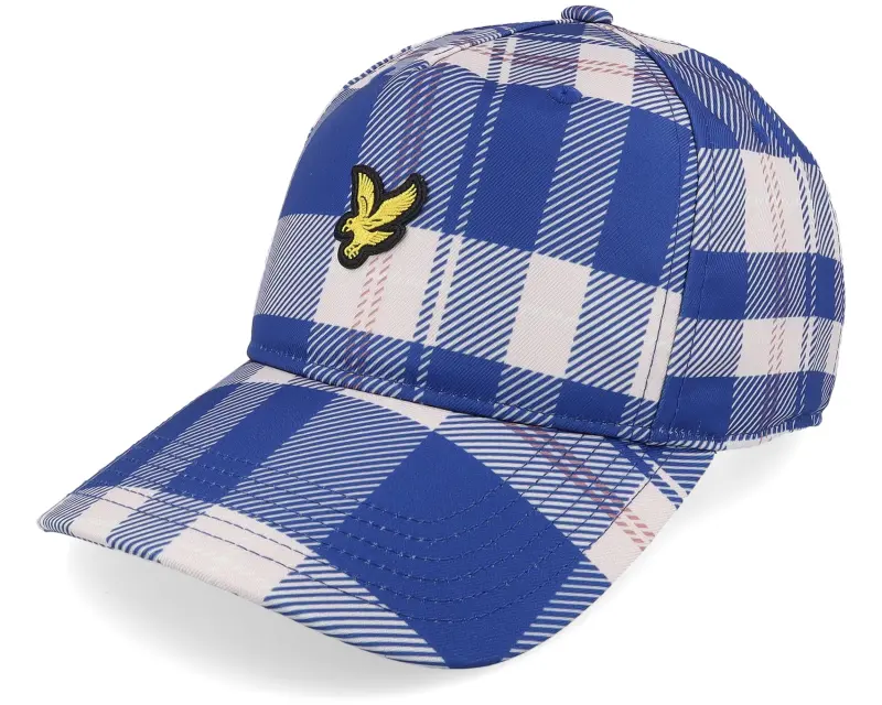 Lyle & Scott Tartan Cap Now Blue A-frame Adjustable online