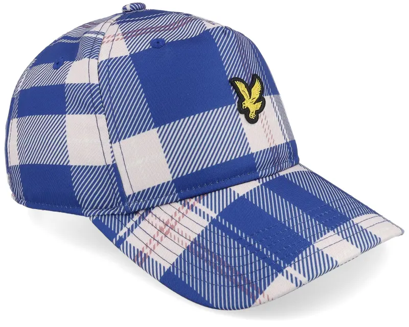 Lyle & Scott Tartan Cap Now Blue A-frame Adjustable online