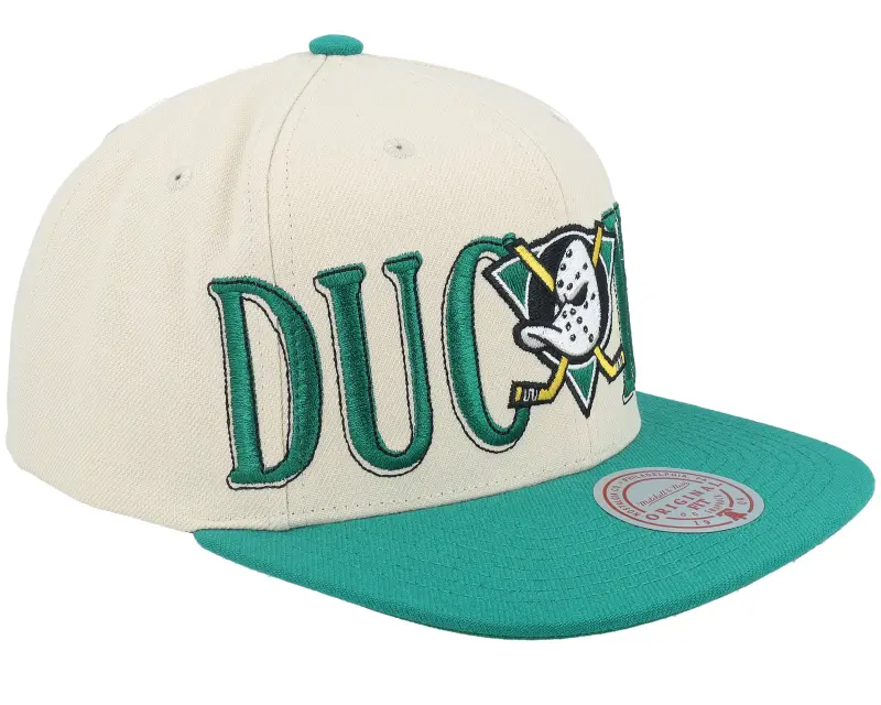 Mitchell & Ness Anaheim Ducks Across The Board Vintage Cream/Teal Snapback online