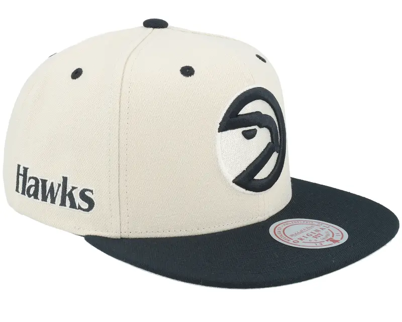 Mitchell & Ness Atlanta Hawks Evergreen Cream Off White/Black Snapback online
