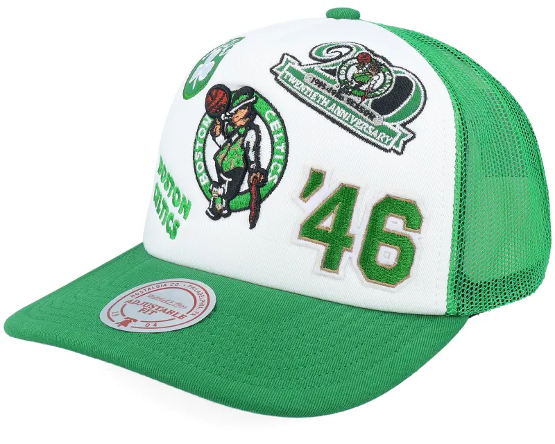 Mitchell & Ness Boston Celtics Gridlock White/Green A-Frame Trucker online