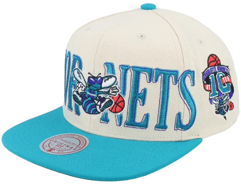 Mitchell & Ness Charlotte Hornets Across The Board Hwc Cream/Teal Snapback online