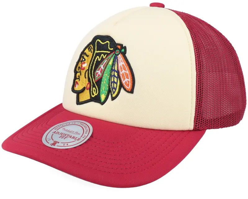 Mitchell & Ness Chicago Blackhawks Vintage Block Cream/Red Trucker online