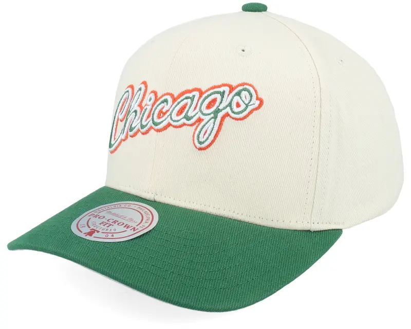 Mitchell & Ness Chicago Bulls Green Orange Pro Crown Cream/Green Adjustable online