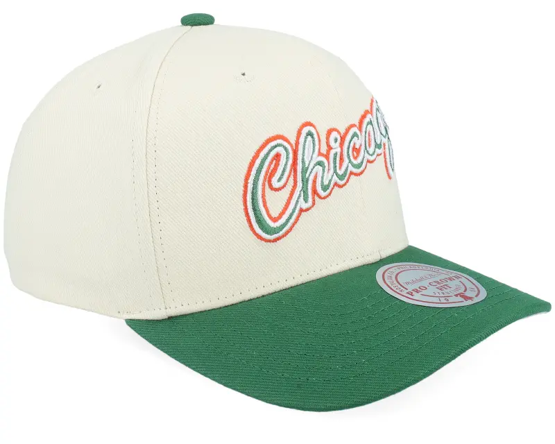 Mitchell & Ness Chicago Bulls Green Orange Pro Crown Cream/Green Adjustable online