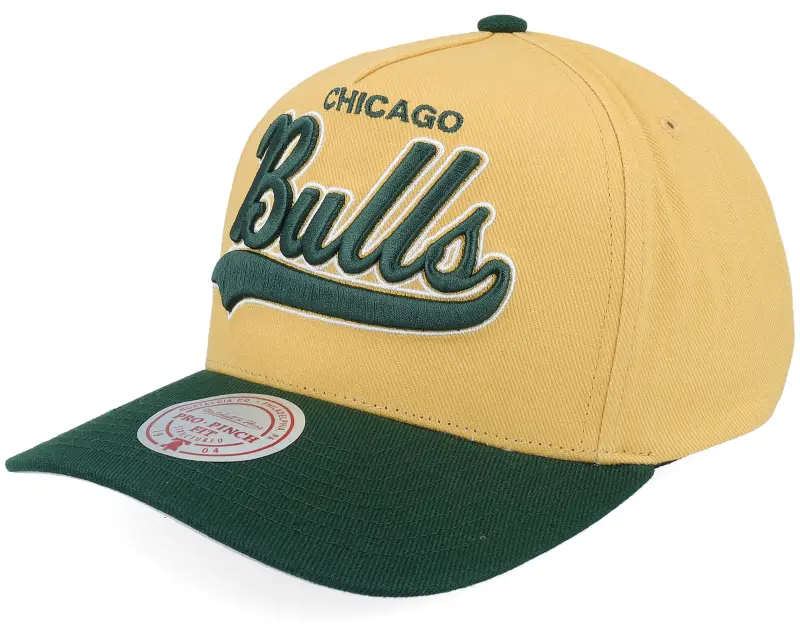 Mitchell & Ness Chicago Bulls Harvest Gold Pro Crown Gold/Green A-Frame Adjustable online