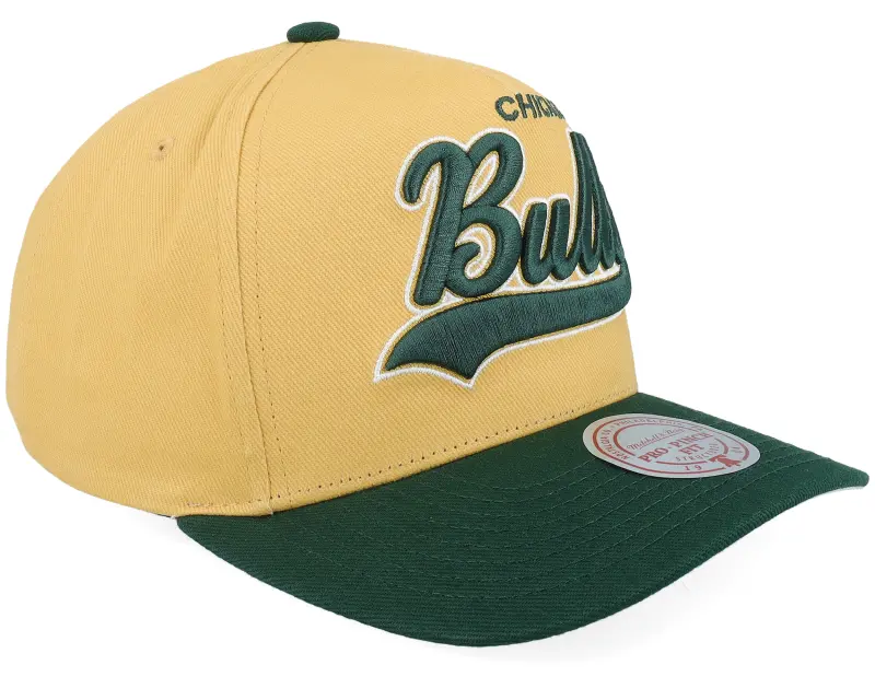 Mitchell & Ness Chicago Bulls Harvest Gold Pro Crown Gold/Green A-Frame Adjustable online