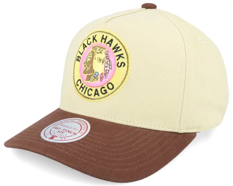 Mitchell & Ness Hatstore Exclusive x Chicago Blackhawks Pro Crown Cream/Brown A-frame Adjustable online