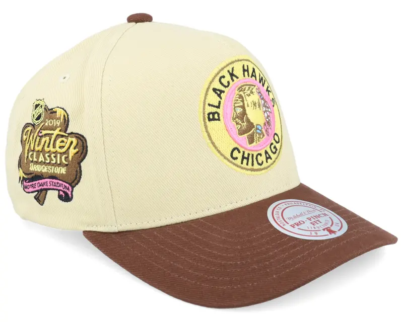 Mitchell & Ness Hatstore Exclusive x Chicago Blackhawks Pro Crown Cream/Brown A-frame Adjustable online