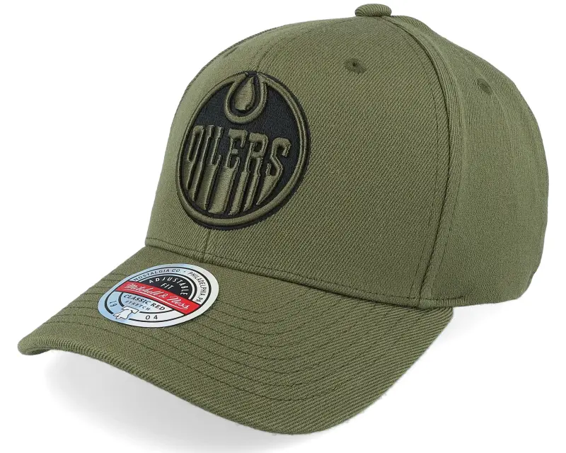 Mitchell & Ness Hatstore Exclusive x Edmonton Oilers Veterans Classic Red Olive Adjustable online