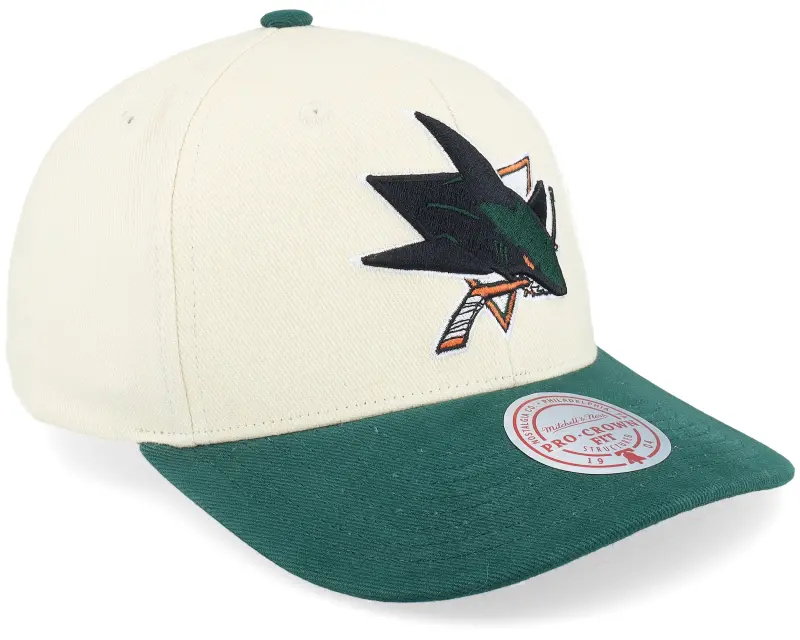 Mitchell & Ness Hatstore Exclusive x San Jose Sharks Grand Suede Cream/Dark Green Adjustable online