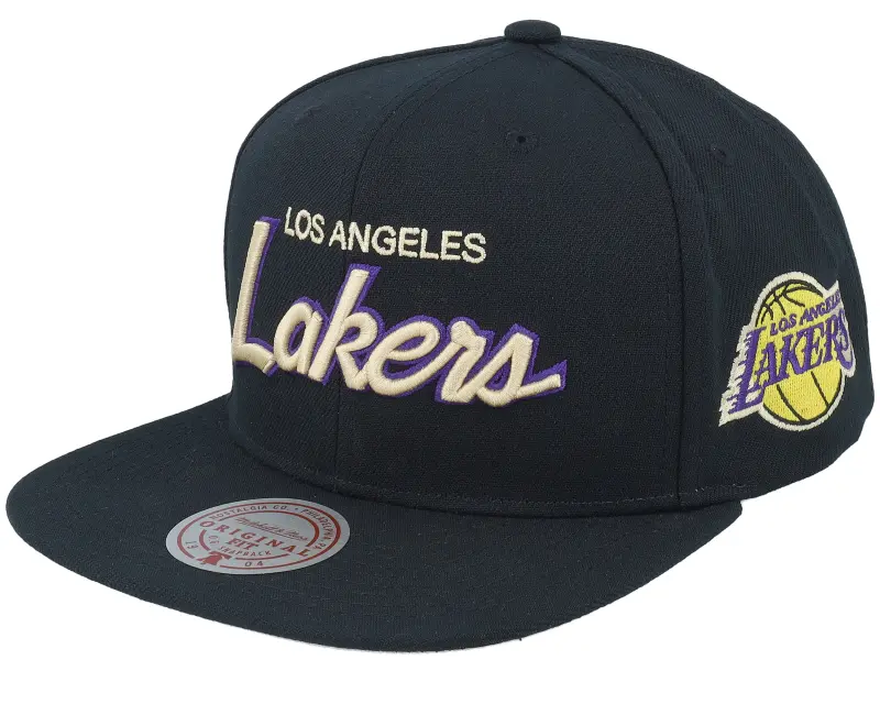 Mitchell & Ness Los Angeles Lakers Cream Script Black Snapback online