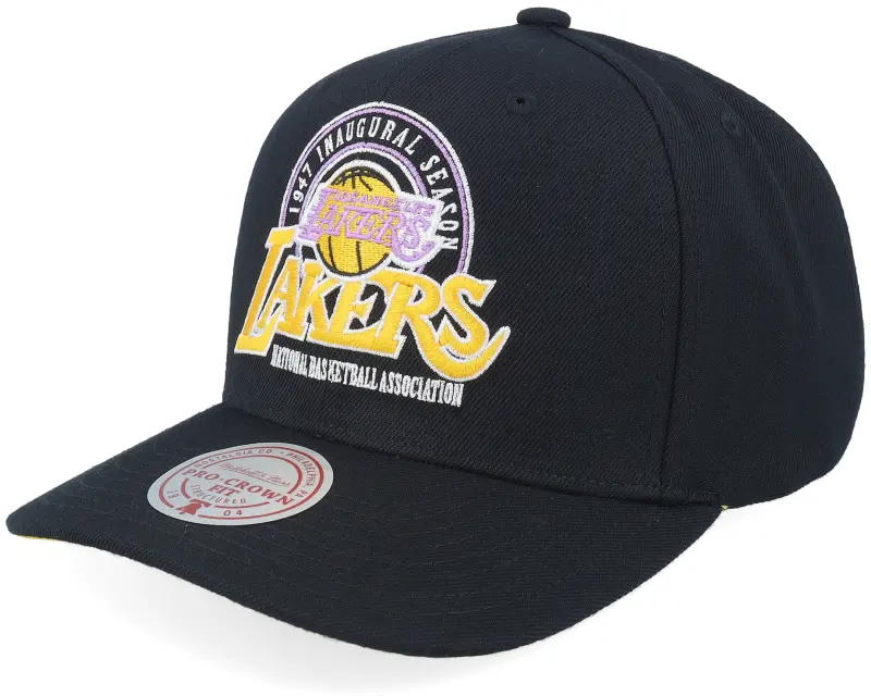 Mitchell & Ness Los Angeles Lakers Inaugural Team Pro Crown 1947 Black A-Frame Adjustable online