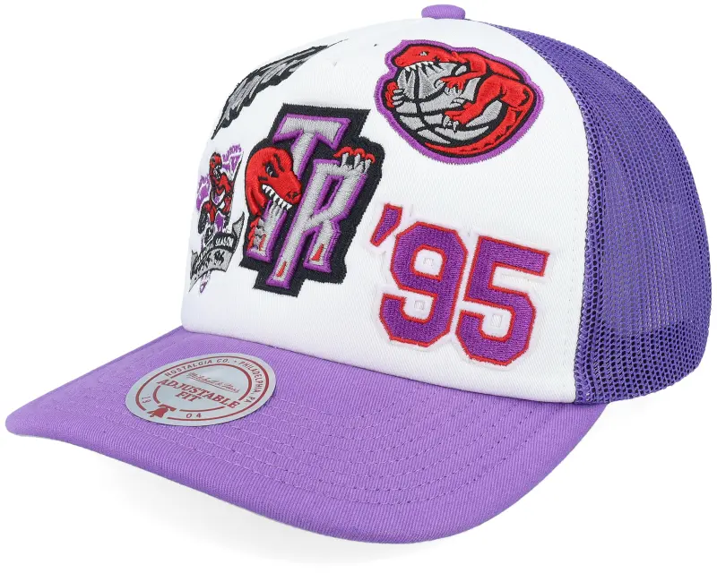 Mitchell & Ness Toronto Raptors Gridlock White/Purple A-Frame Trucker online