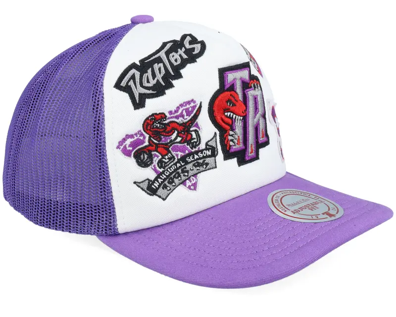 Mitchell & Ness Toronto Raptors Gridlock White/Purple A-Frame Trucker online
