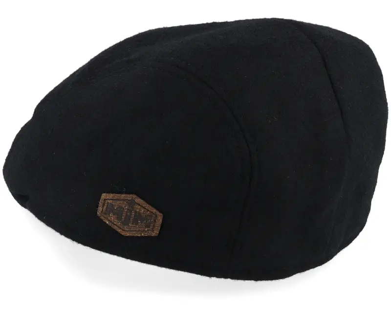 MJM Hats Driver 52 Wool Mix Black Flat Cap online