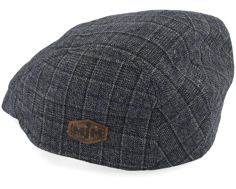MJM Hats Driver 52 Wool Mix Navy Check Flat Cap online
